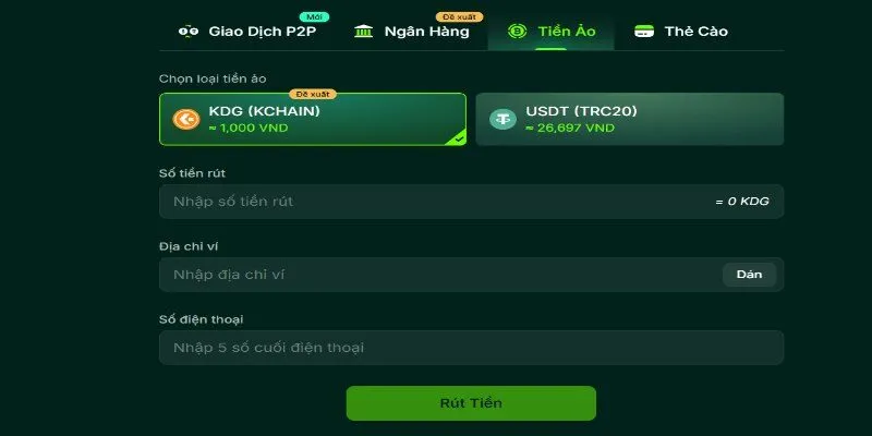 Giữ lại mã giao dịch rút tiền để đối chiếu khi cần